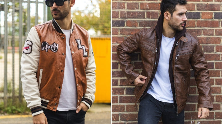 men's brown leather jackets