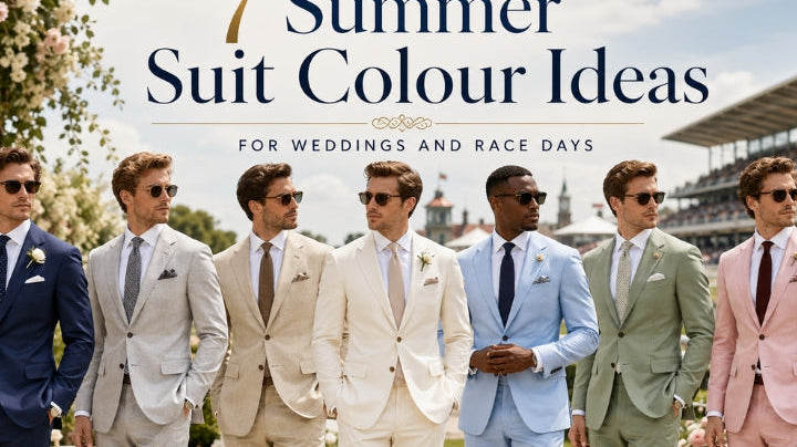 7 summer suit colour ideas for weddings and race days