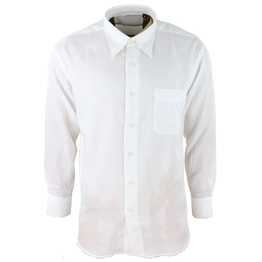 Men's Linen Summer Shirt Breathable Fabric Classic Full Sleeve
