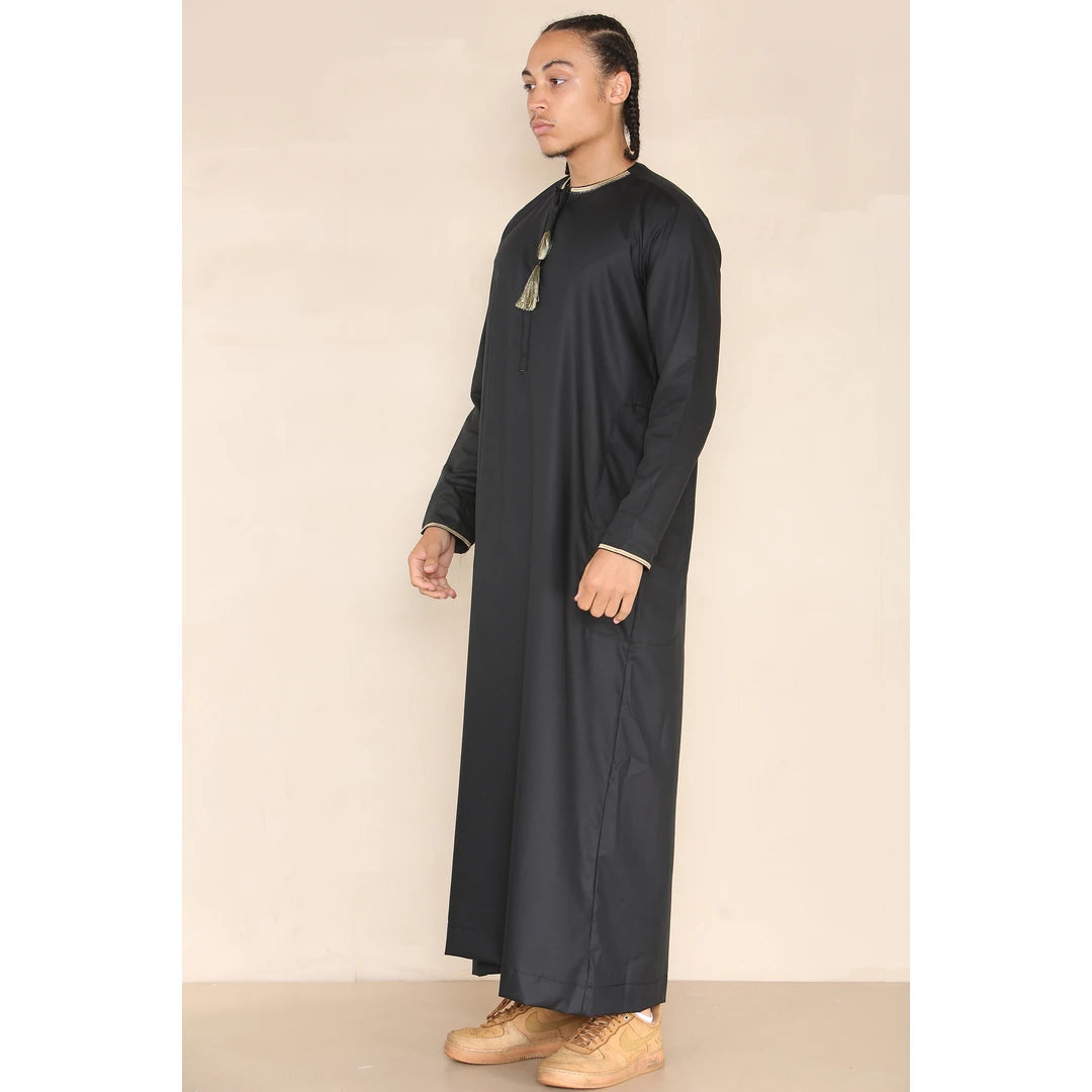 110_thobe_Black_L - 56, 110_thobe_Black_M - 54, 110_thobe_Black_S - 52, 110_thobe_Black_XL - 58, 110_thobe_Black_XXL - 60