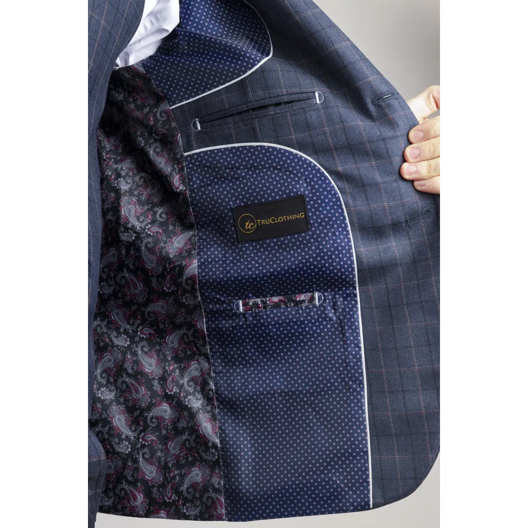 34" Jacket 28" Trousers, 36" Jacket 30" Trousers, 38" Jacket 32" Trousers, 40" Jacket 34" Trousers, 42" Jacket 36" Trousers, 44" Jacket 38" Trousers, 46" Jacket 40" Trousers, 48" Jacket 42" Trousers, 50" Jacket 40" Trousers, 50" Jacket 42" Trousers, 50" Jacket 44" Trousers, 52" Jacket 42" Trousers, 52" Jacket 44" Trousers, 52" Jacket 46" Trousers, 54" Jacket 44" Trousers, 54" Jacket 46" Trousers