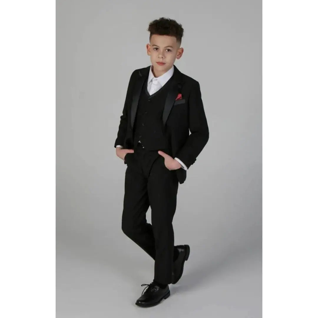 Harry - Boy's 3 Piece Black Tuxedo Suit