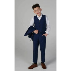 Mayfair - Boy's Blue Birdseye 3 Piece Suit