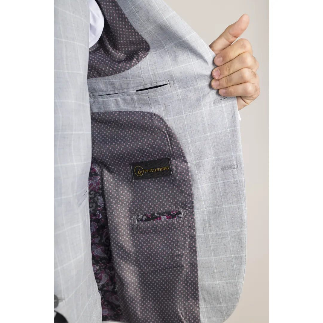 34" Jacket 28" Trousers, 36" Jacket 30" Trousers, 38" Jacket 32" Trousers, 40" Jacket 34" Trousers, 42" Jacket 36" Trousers, 44" Jacket 38" Trousers, 46" Jacket 40" Trousers, 48" Jacket 42" Trousers, 50" Jacket 40" Trousers, 50" Jacket 42" Trousers, 50" Jacket 44" Trousers, 52" Jacket 42" Trousers, 52" Jacket 44" Trousers, 52" Jacket 46" Trousers, 54" Jacket 44" Trousers, 54" Jacket 46" Trousers