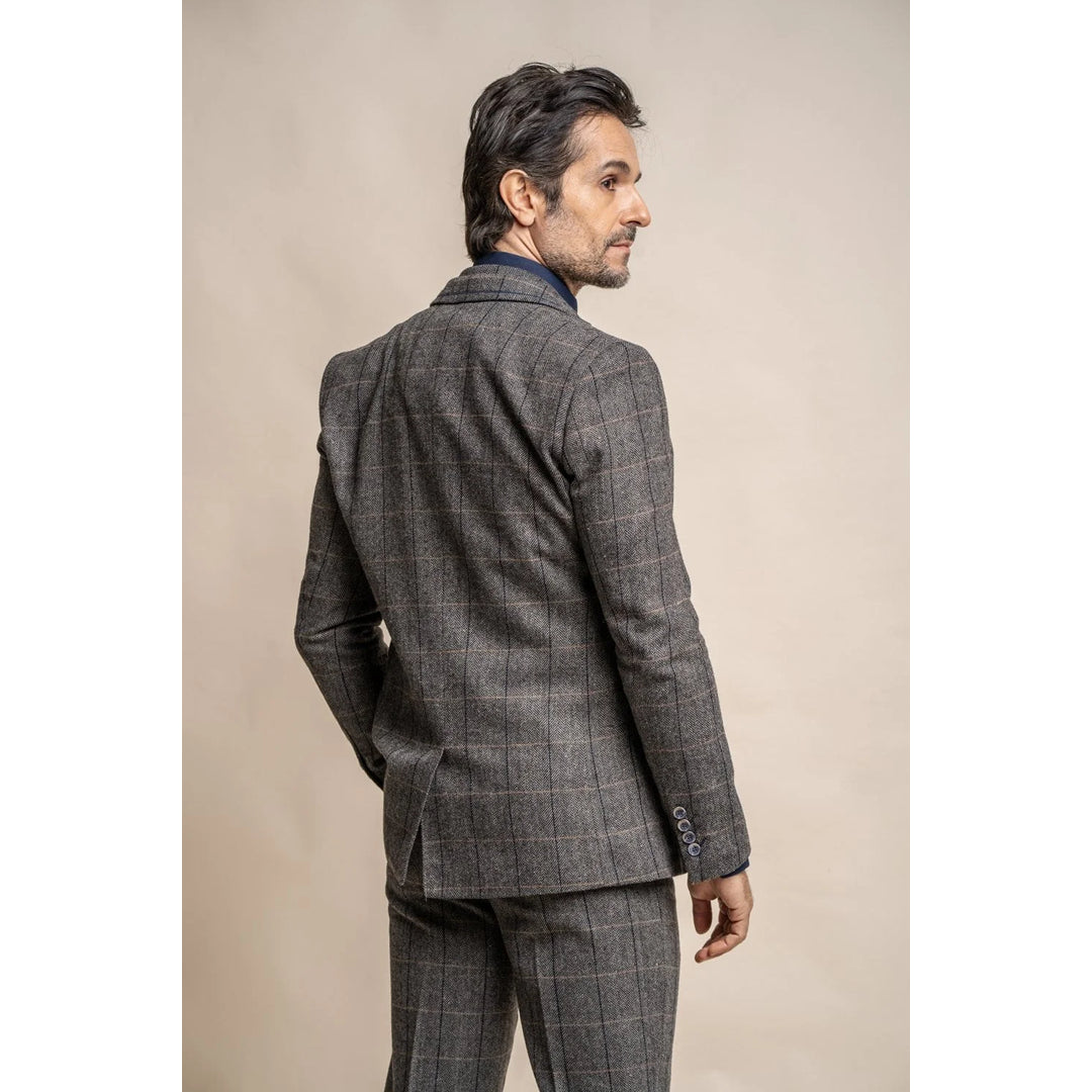 Albert - Men's Tweed Check Grey Blazer