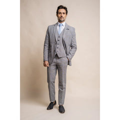 Arriga - Men's Grey Check Blazer Waistcoat and Trousers
