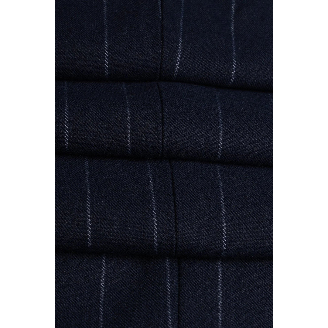 Invincible - Men's Navy Blue Pinstripe Trousers