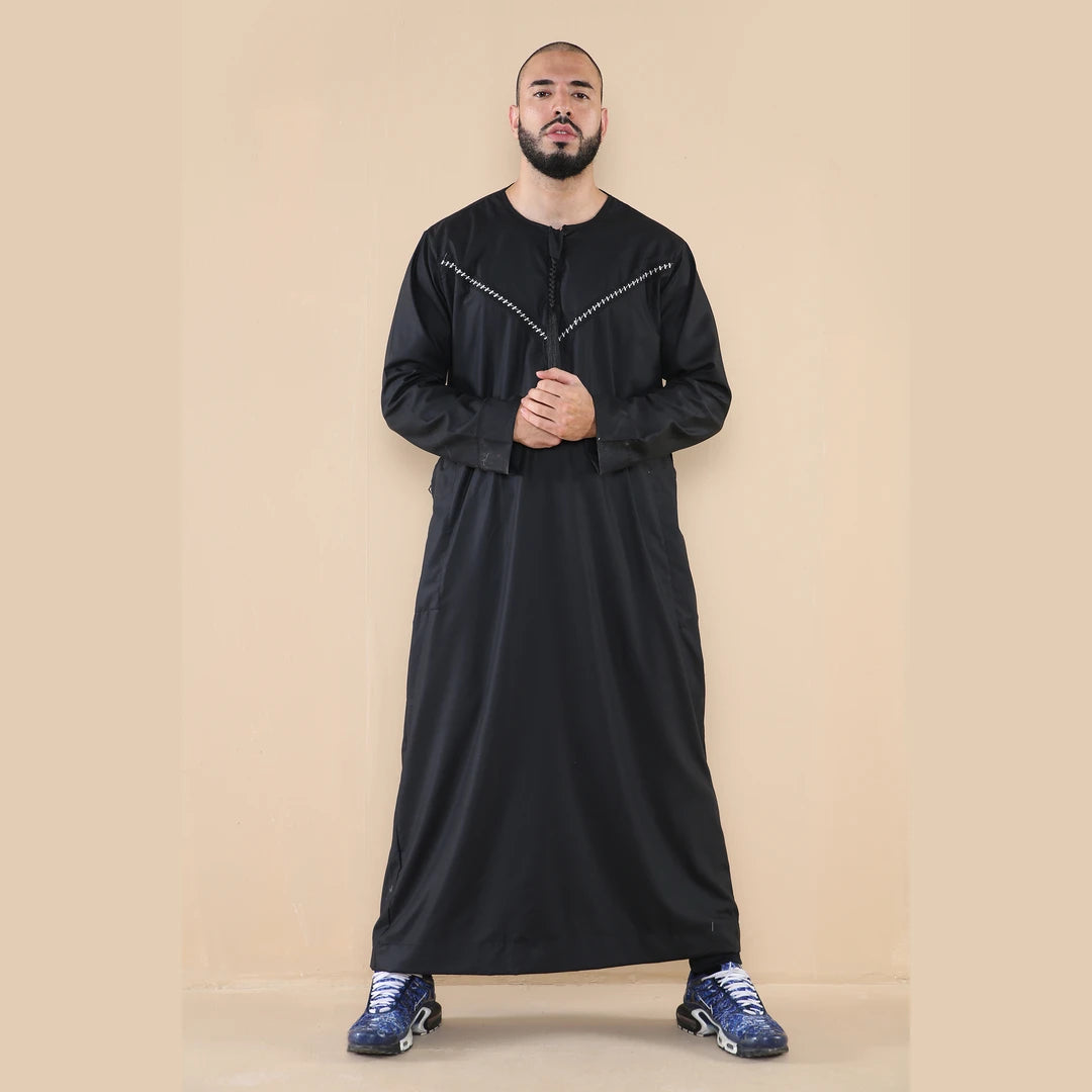106_thobe_Black_L - 56, 106_thobe_Black_M - 54, 106_thobe_Black_S - 52, 106_thobe_Black_XL - 58, 106_thobe_Black_XXL - 60