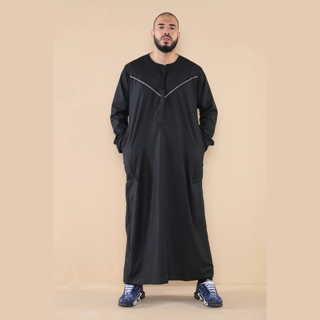106_thobe_Black_L - 56, 106_thobe_Black_M - 54, 106_thobe_Black_S - 52, 106_thobe_Black_XL - 58, 106_thobe_Black_XXL - 60