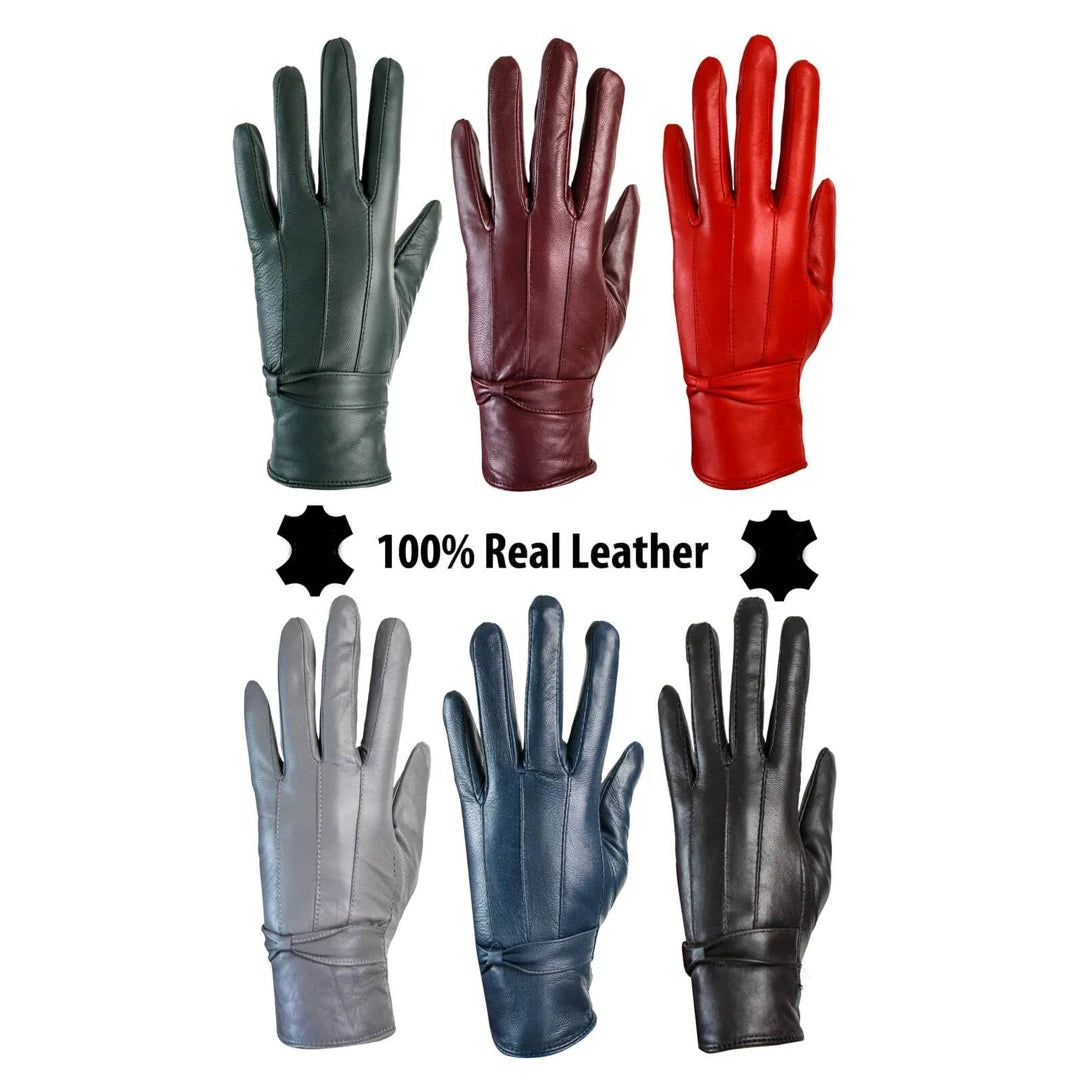 Women s Leather Gloves Fleece Lined TruClothing