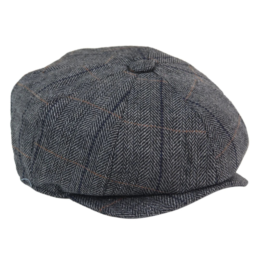 cav-baker_hat_charcoal-check-albert_L-XL, cav-baker_hat_charcoal-check-albert_S-M