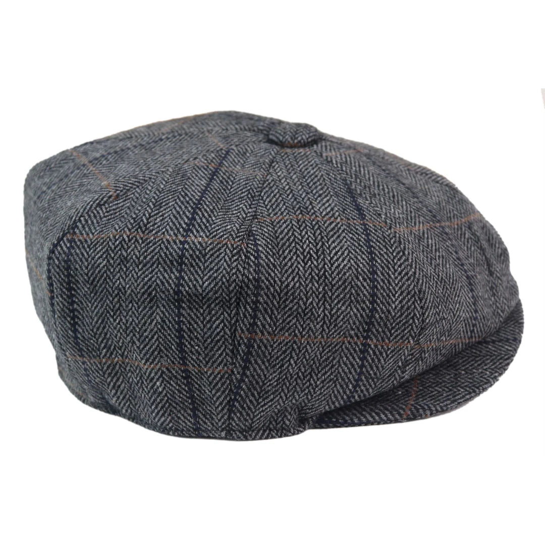 cav-baker_hat_charcoal-check-albert_L-XL, cav-baker_hat_charcoal-check-albert_S-M