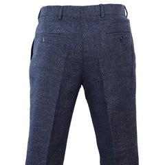 Mens Blue Tweed Trousers-TruClothing