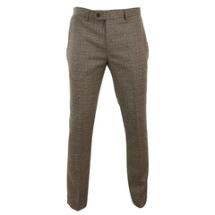 Mens Brown Tweed Suit Trousers-TruClothing