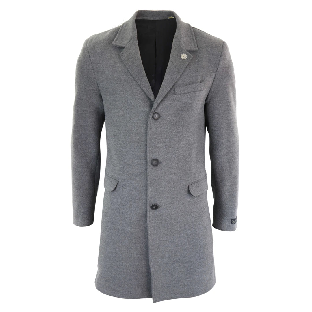 Men's Classic Wool Long Overcoat-TruClothing