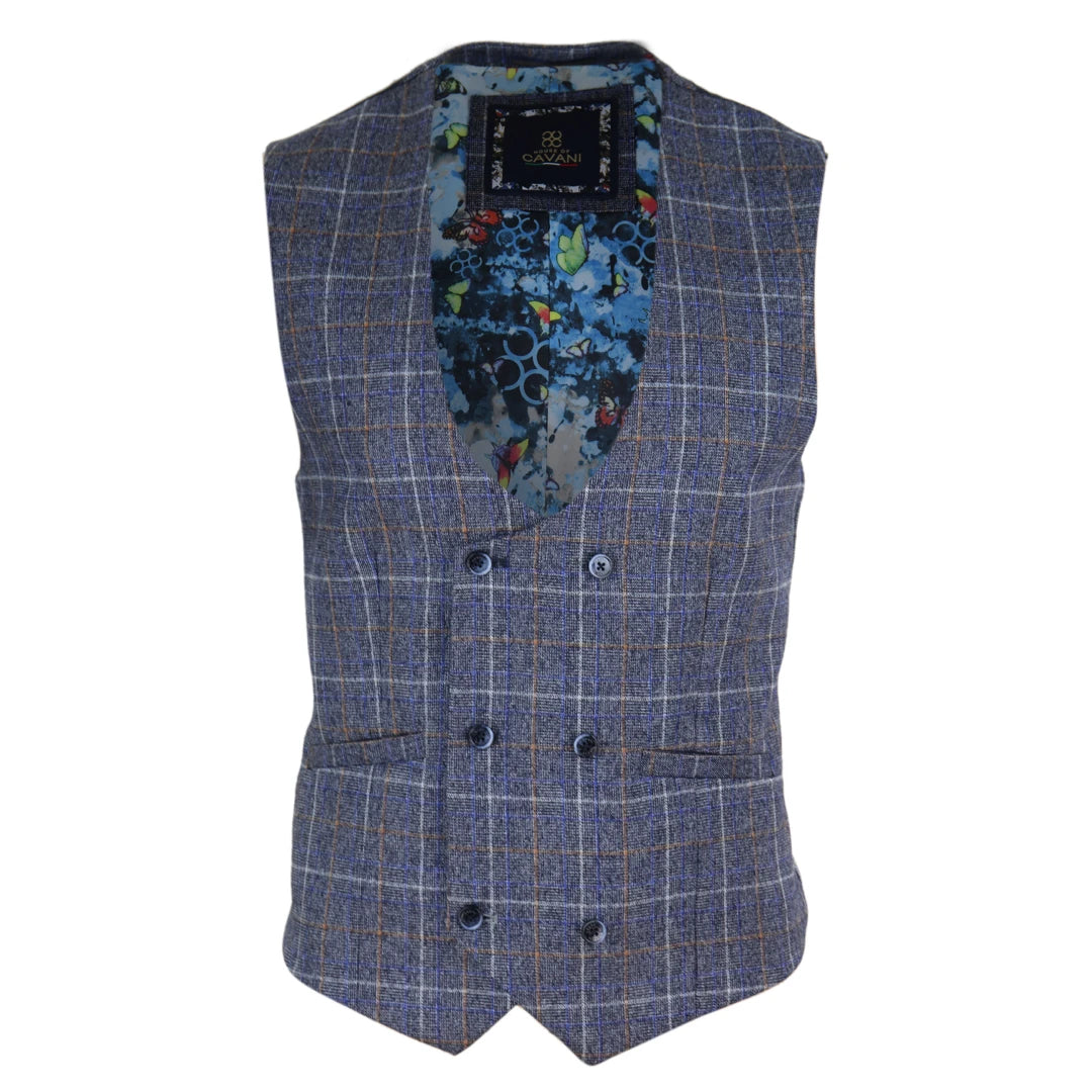 cav_waistcoat_blue-check-bonita_36, cav_waistcoat_blue-check-bonita_38, cav_waistcoat_blue-check-bonita_46, cav_waistcoat_blue-check-bonita_48