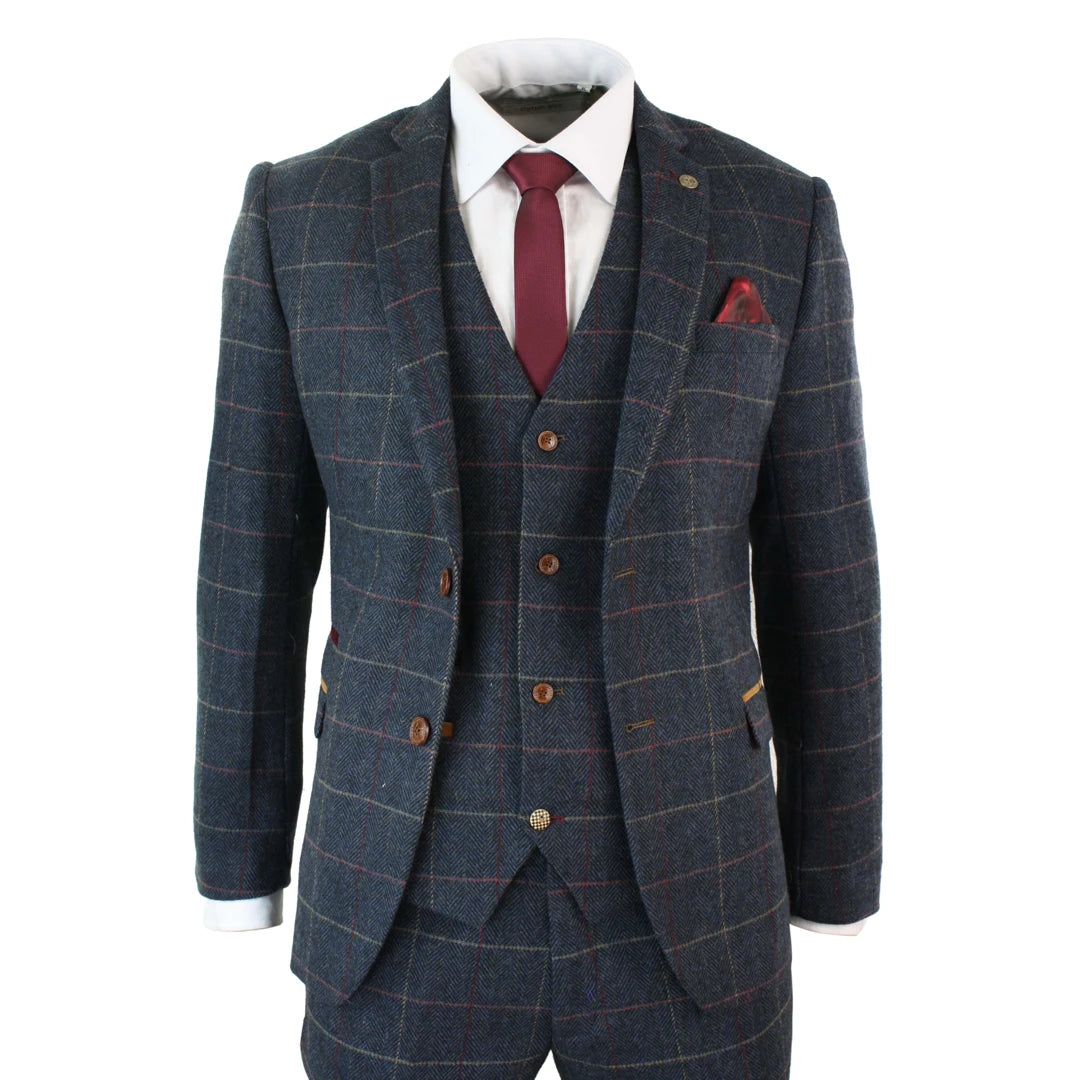 Marc darcy eton navy check tweed suit hot sale