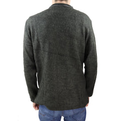 Mens Olive Green Zipped Jumper-TruClothing