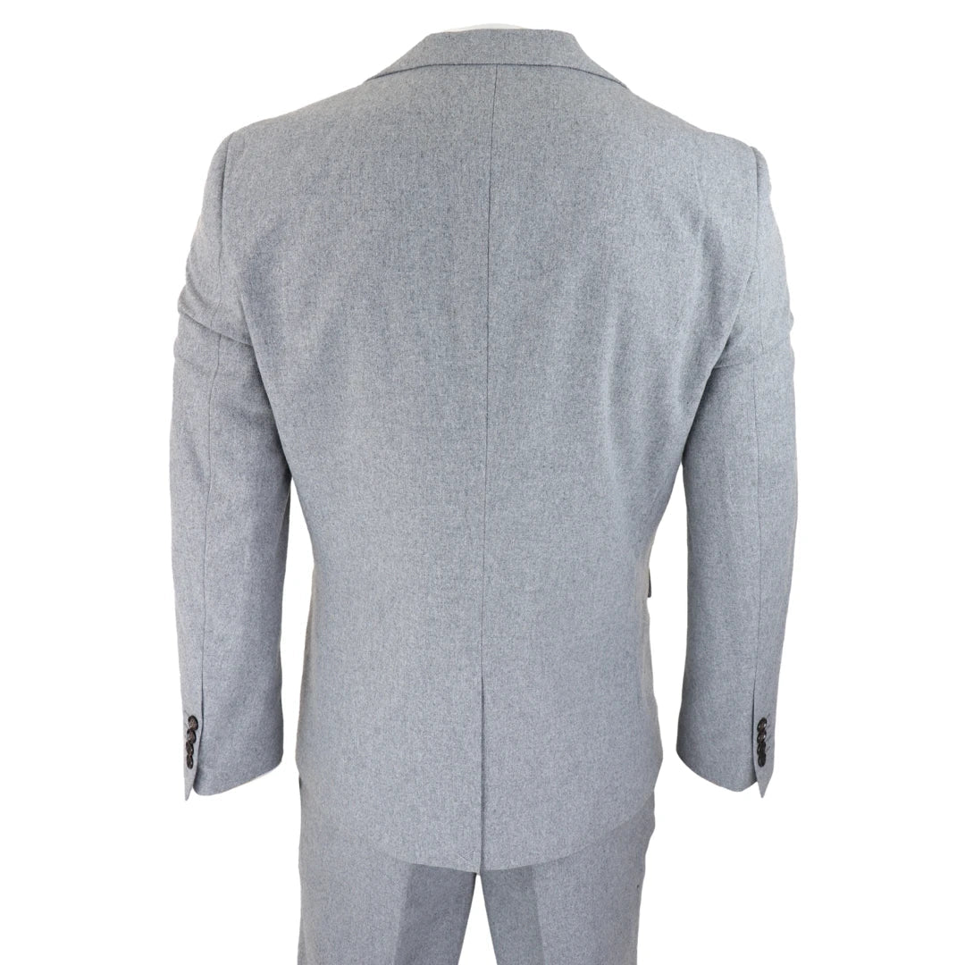 Mens Wool 3 Piece Grey Suit Double Breasted Waistcoat Wedding Party Vintage 1920s-TruClothing