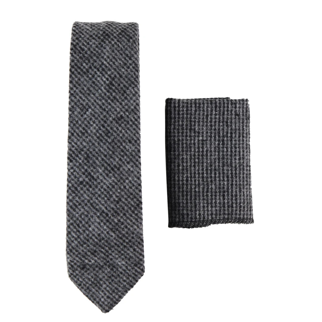Tweed Wool Tie & Hankerchief-TruClothing
