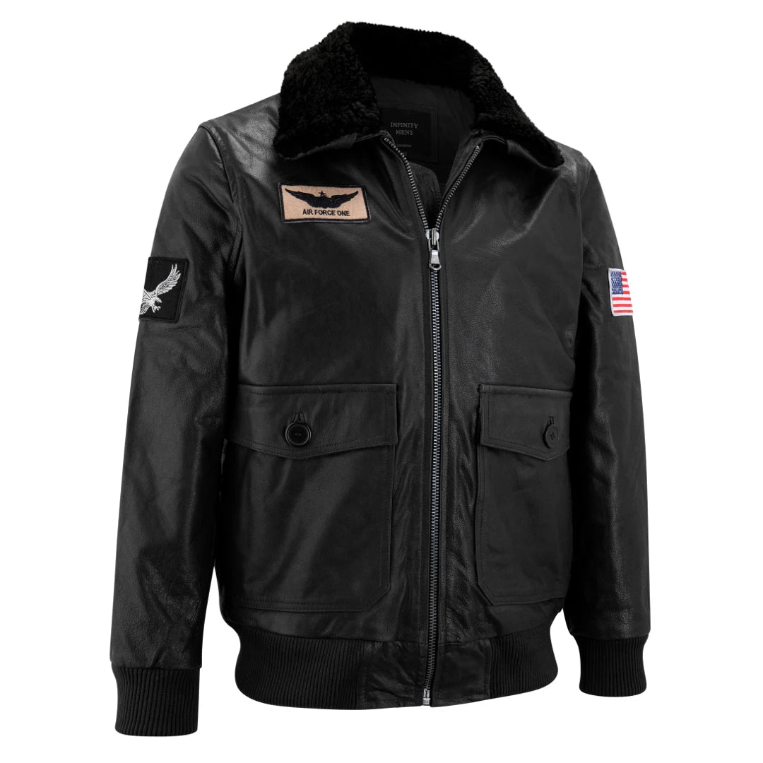 US Air Force Style Leather Jacket-TruClothing