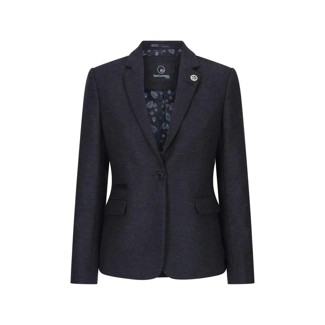 Women s Black Blazer Waistcoat Tweed Wool TruClothing