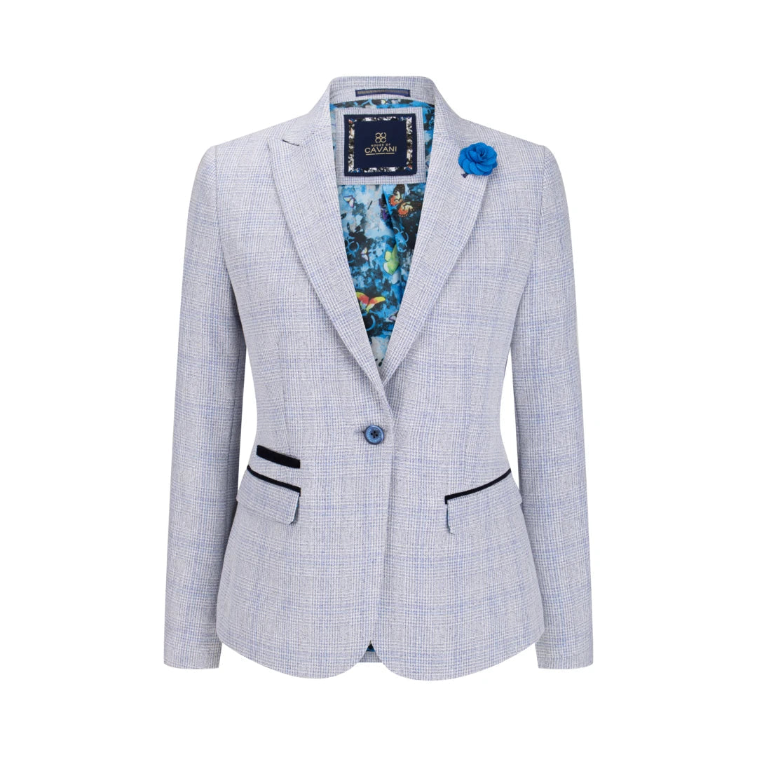 Womens blue 2025 check blazer