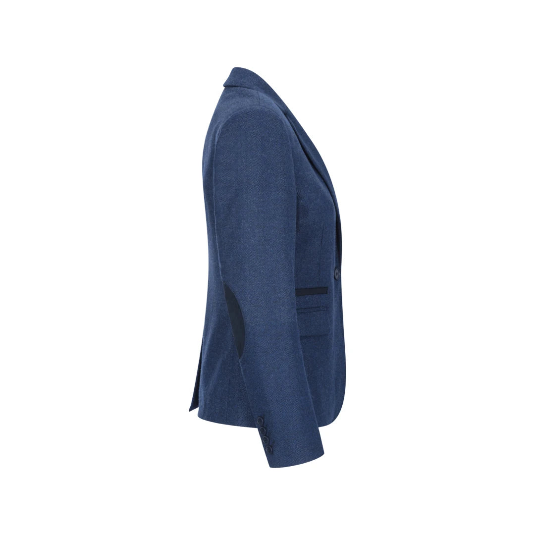 Womens Tweed Herringbone Trouser Navy Blue 1920s Vintage Classic Gatsby Blinders-TruClothing