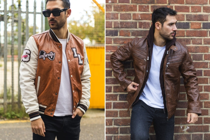 men's brown leather jackets 