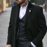 Mens black overcoat