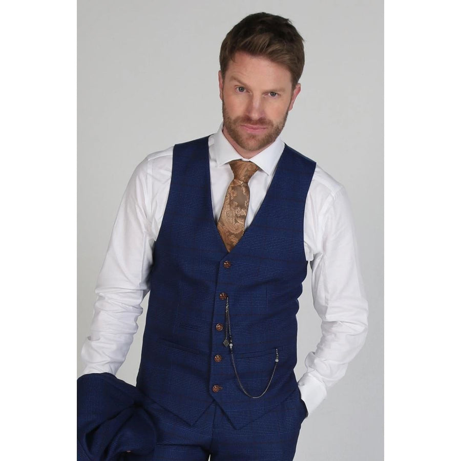 Alex - Men's Navy Waistcoat-TruClothing