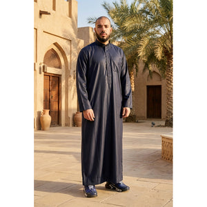 Men's Thobe Jubba Nehru Collar Islamic Clothing Muslim Kaftan Dress Robe-TruClothing