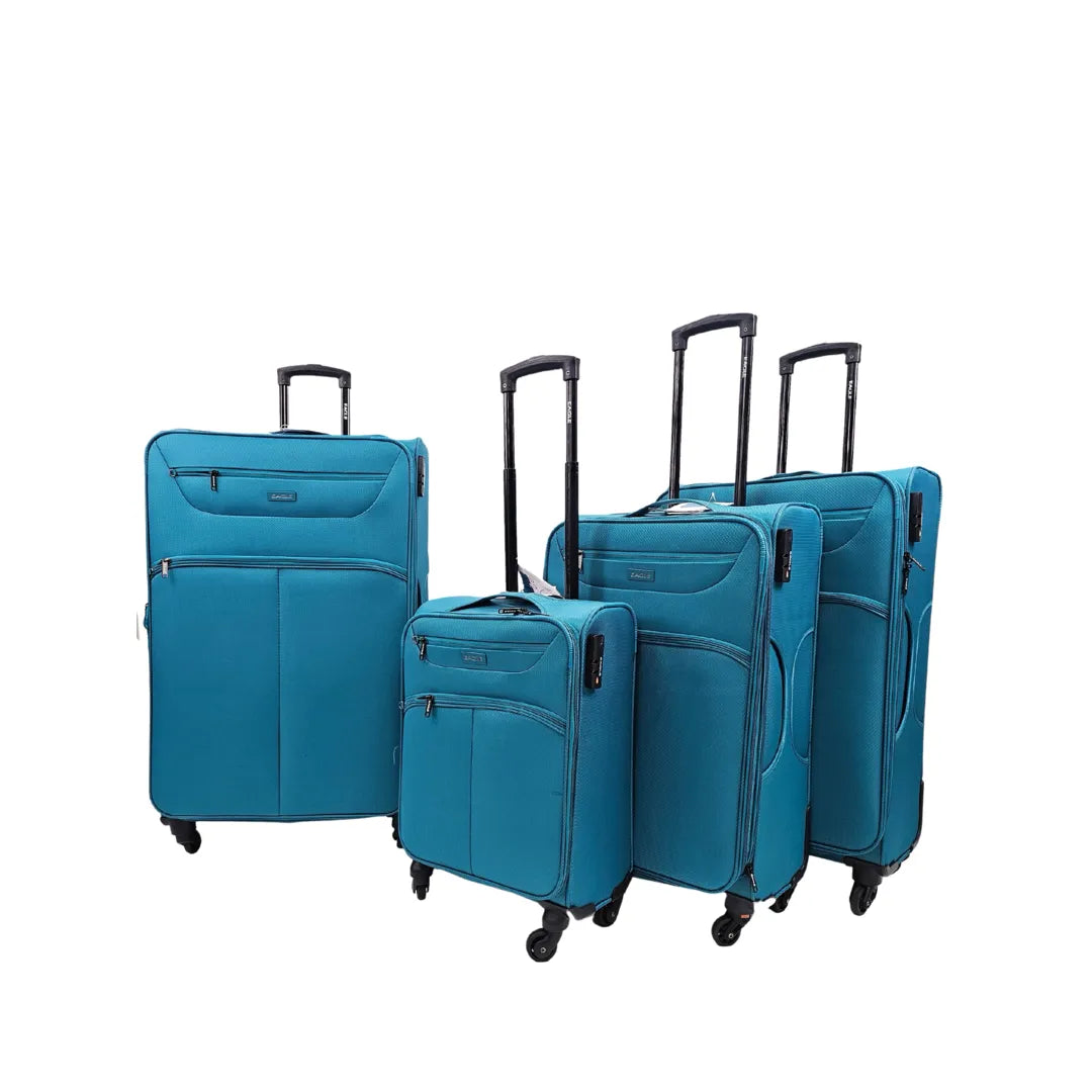 Softcase-Koffer mit 4 Rollen und Reißverschlussfächern