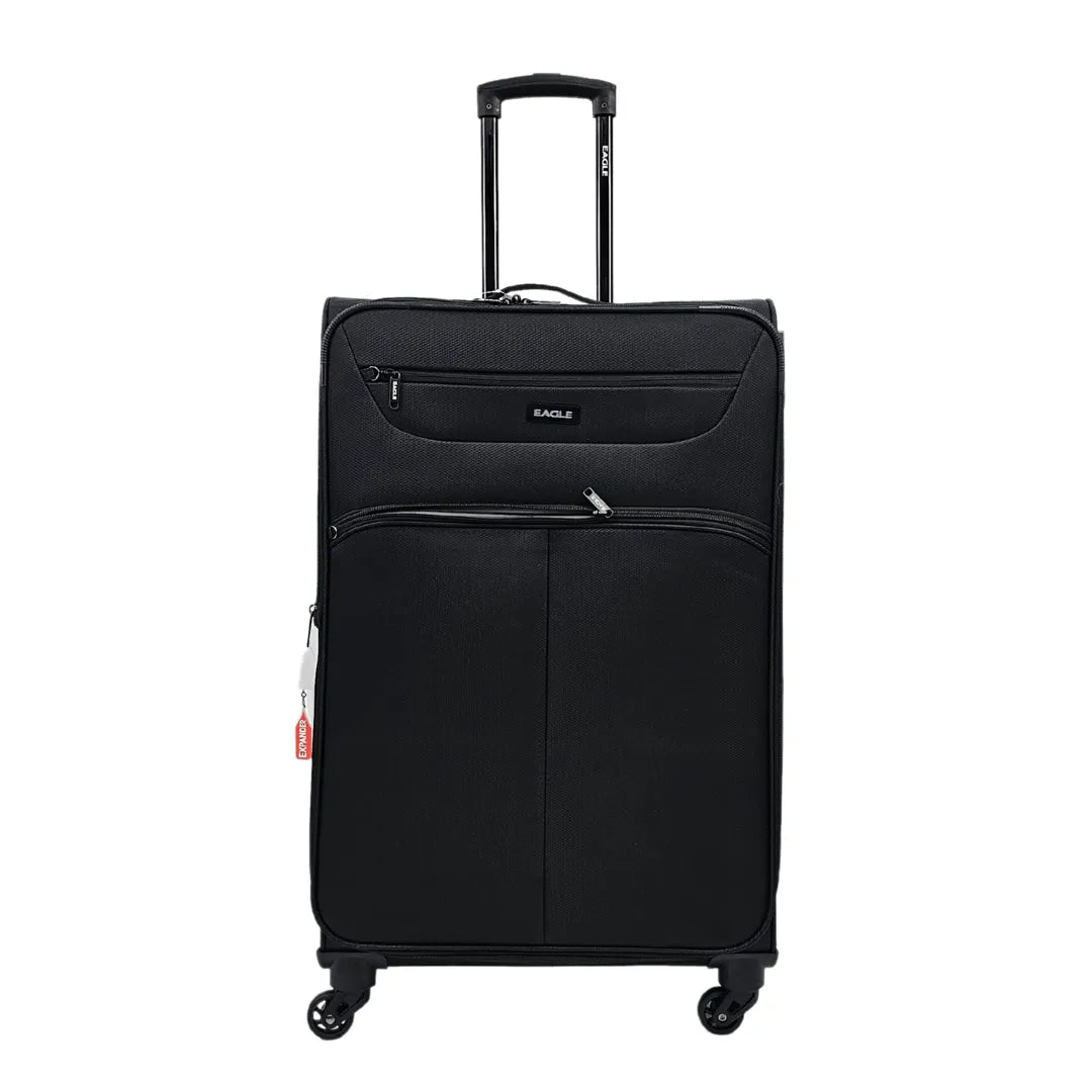 Soft Case Suitcase 4 Wheels Zipped Compartments