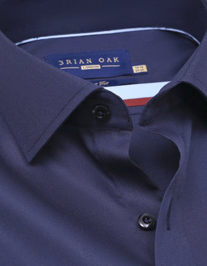 Marineblau Twill Hemd Herren - Brian Oak - 3