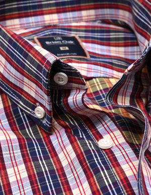 Homme Chemise à carreaux multicolores coton - Brian Oak - 3