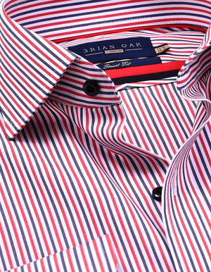 Camisa formal rayas rojo azul hombre - Brian Oak - 3