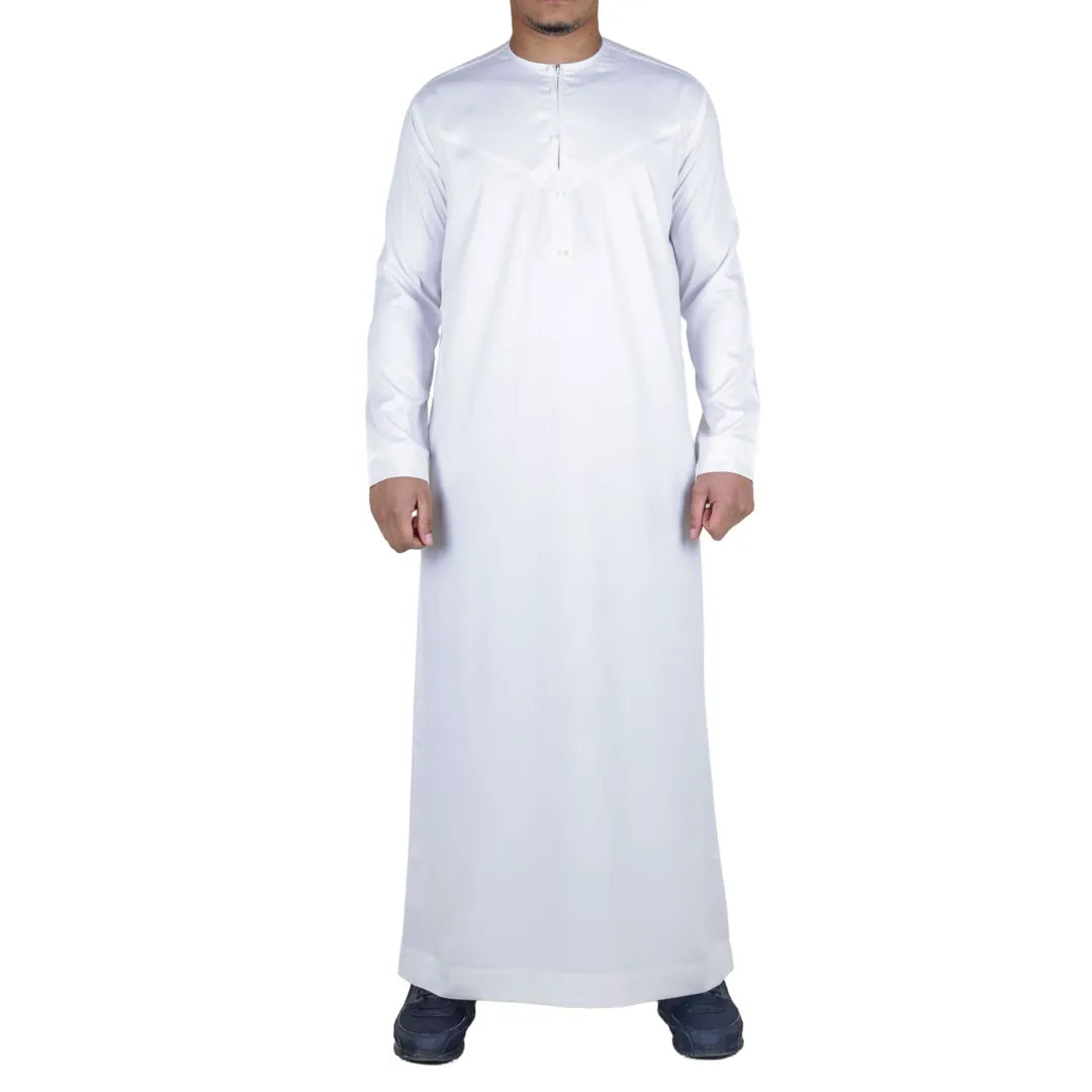 TT-002 - Men's Satin Emirati Thobe Islamic Clothing