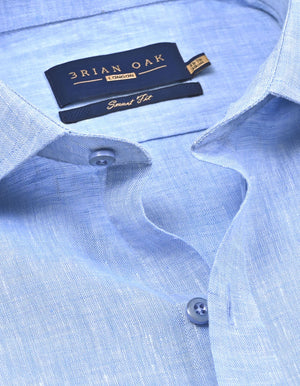 Chemise Lin Pur Bleu Ciel Homme - Brian Oak - 3