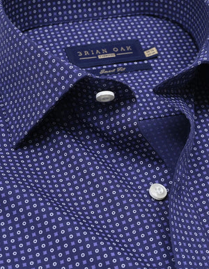 Chemise motif bambou bleu égyptien homme - Brian Oak - 3