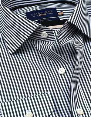Chemise formelle rayée noir et blanc homme coton - Brian Oak - 3