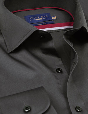 Charcoal Satin Hemd für Herren - Elegant & Bequem - Brian Oak - 3