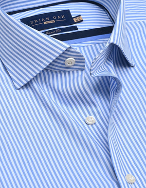 Camicia da Uomo Formale Righe Verticali Blu Cielo - Brian Oak - 3