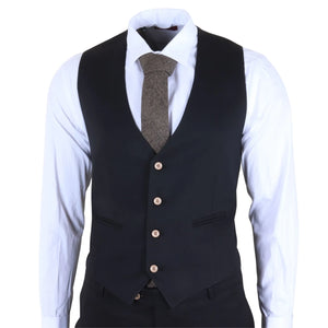 IM32 - Men's Black 3 Piece Tailored Fit Suit-TruClothing