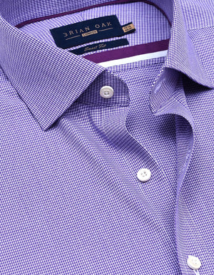 Chemise à carreaux violette et blanche homme - Brian Oak - 3