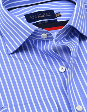 Camicia da Uomo in Cotone Striata Azzurro Cielo - Brian Oak - 3