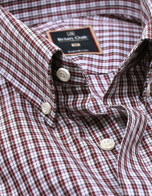 Bordeaux Karohemd Baumwolle Herren - Brian Oak - 3