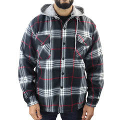 Men's Fleece Lined Lumberjack Hooded Check Winter Shirt
