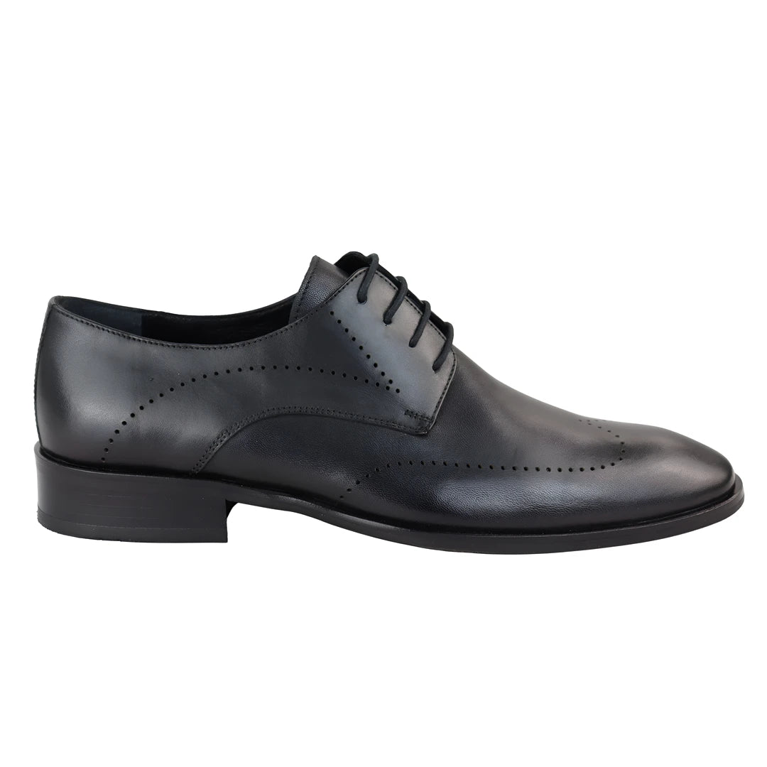 Men's Matt Leather Derby Shoes Dotted Line | Knighthood – TruClothing