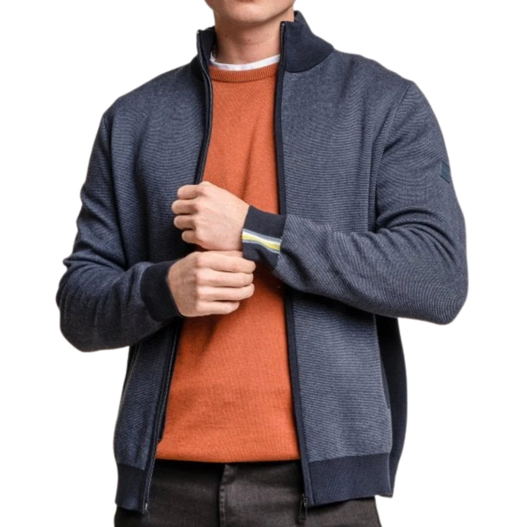 Herren Strickjacke Pullover gestrickt Full-Zip Jacke